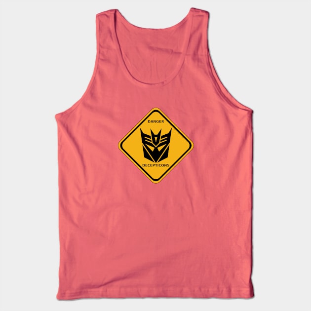 Danger Decepticons Road Sign Tank Top by prometheus31